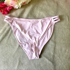 Light Pink Midrise Strappy Side Bikini Swim Bottoms